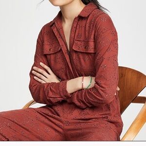 Free People Set the Tone eyelet jumpsuit size 2